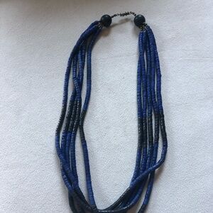 Black and Blue beaded necklace
